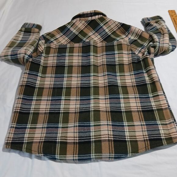Natural Reflection Women's XXL blue/green/pink plaid button-up fleece Shacket - Picture 6 of 12